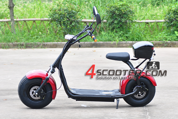 Popular 1500W 60V 12A lithium battery fat tire citycoco electric scooter